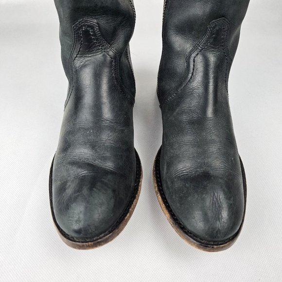 Lucchese Spirit Size 7 Women Annie Smokey Charcoal Leather Riding Tall Boot READ - Picture 9 of 16